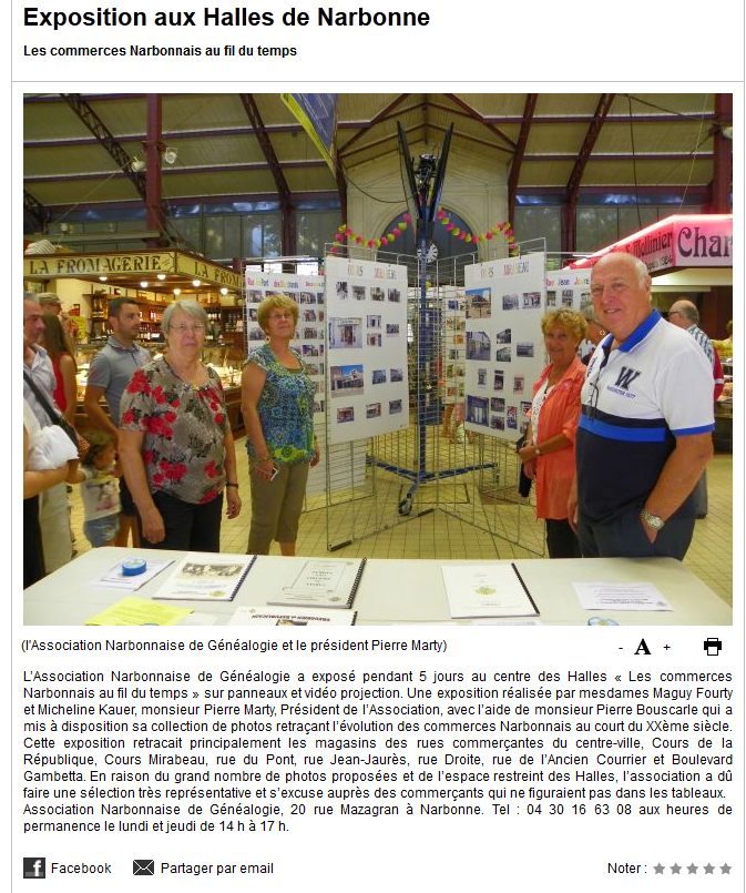 exposition_genealogie_commerces_narbonnais_halles_narbonne_Petit_journal_edition_aude_11-09-2014