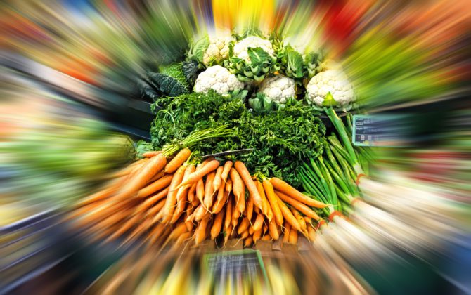 Zoom en couleur sur les légumes